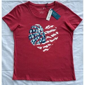 Women's Carribean Joe Red White And Blue T-Shirt Size‎ Small NWT Summer